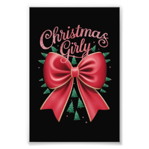 Christmas Tree Bow Girly Aesthetic Holiday Xmas  Photo Print