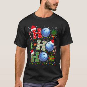 Christmas Tree Bowling Ho Ho Ho Santa Lights Xmas  T-Shirt