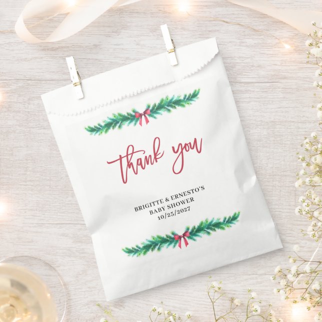 Christmas Tree Branch Baby Shower  Favour Bags (Clipped)