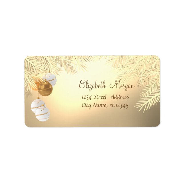 Christmas Tree Branches ,Christmas Balls Label (Front)