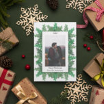 Christmas Tree Branches Photo Holiday Card<br><div class="desc">Christmas pine tree branches frame your custom holiday photo. Template photo licensed via Pixabay under CC0 and must be replaced with your own photo</div>
