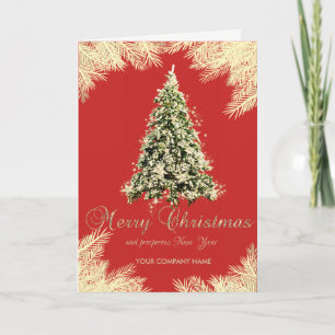Christmas Tree,Branches,Red ,Corporate Holiday Card
