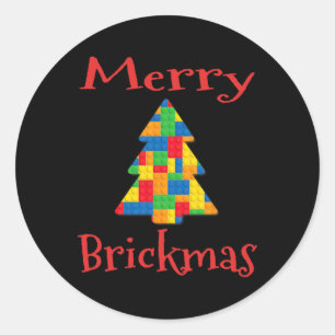 Christmas Tree Brick Master Builder Brick Set Bloc Classic Round Sticker