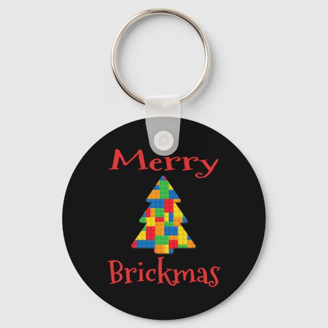Christmas Tree Brick Master Builder Brick Set Bloc Key Ring (Front)