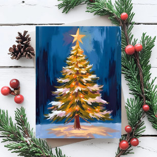Christmas Tree Bright Star Watercolor Holiday Card