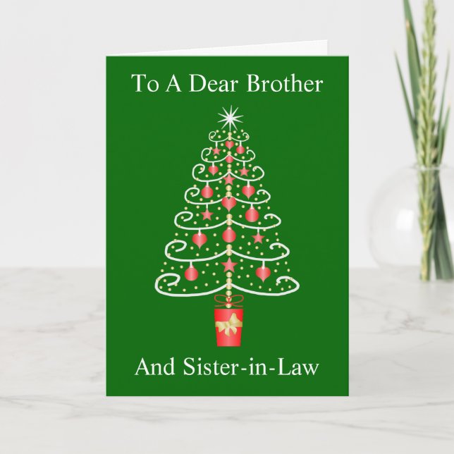 Christmas Tree Brother And Sister-In-Law Christmas Holiday Card (Front)