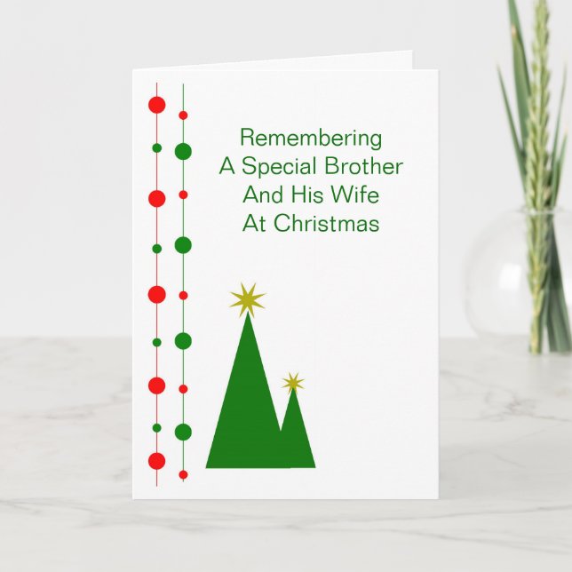 Christmas Tree Brother And Sister-in-Law Christmas Holiday Card (Front)