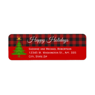 Christmas Tree Buffalo Check Plaid Rustic Country