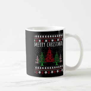 Christmas Tree Buffalo Gingham Plaid Coffee Mug