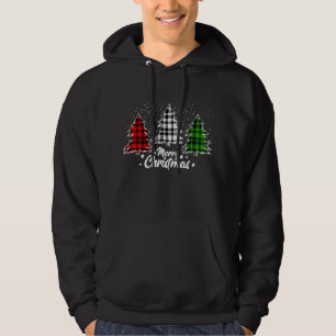 Christmas Tree Buffalo Plaid Red White Green Xmas Hoodie