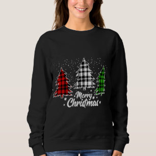 Christmas Tree Buffalo Plaid Red White Green Xmas Sweatshirt