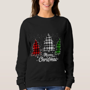 Christmas Tree Buffalo Plaid Red White Green Xmas Sweatshirt