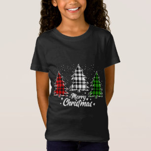 Christmas Tree Buffalo Plaid Red White Green Xmas  T-Shirt