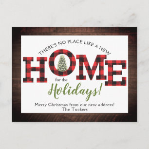 Christmas Tree Buffalo Plaid Rustic New HOME Postc Postcard