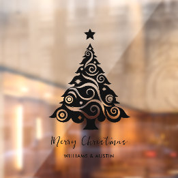 Christmas Tree Business Window Decoration Cling