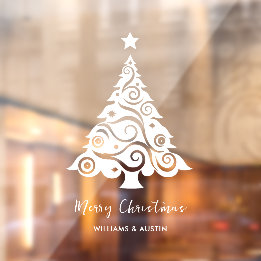 Christmas Tree Business Window Decoration Cling