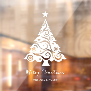 Christmas Tree Business Window Decoration Cling