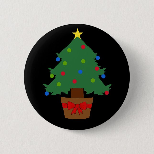 Christmas Tree Button Badge (Front)