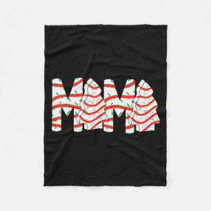 Christmas Tree Cake Mama Xmas Mom Family Matching  Fleece Blanket