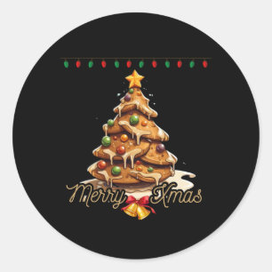 Christmas tree cake, merry xmas! classic round sticker