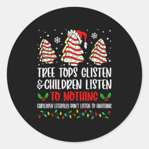 Christmas Tree Cake Tree Tops Glisten And Children Classic Round Sticker