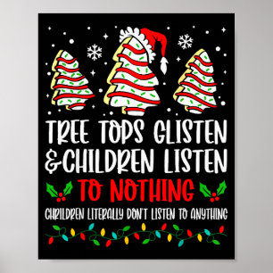 Christmas Tree Cake Tree Tops Glisten And Children Poster