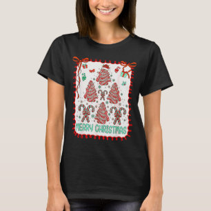 Christmas Tree Cakes Funny Debbie Becky Jen Cake L T-Shirt