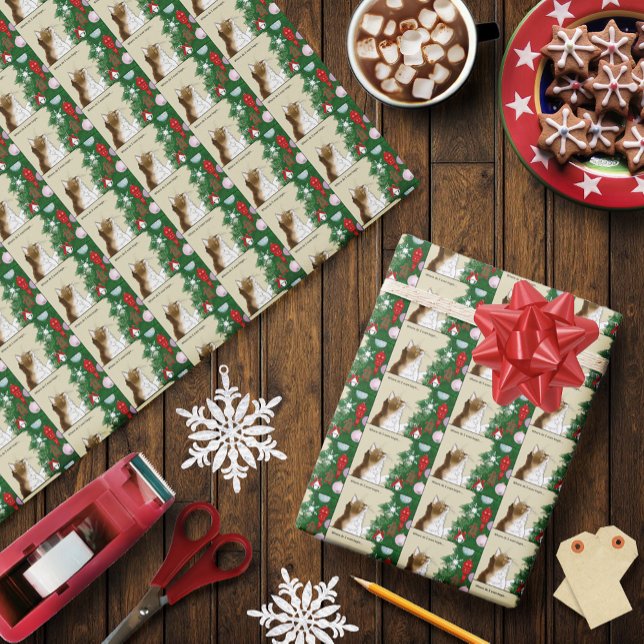 Christmas Tree Calico Cat Ornaments Funny Wrapping Paper (Creator Uploaded)