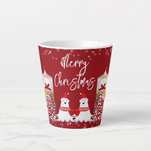 Christmas Tree Candle Winter Snowflakes Polar Bear Latte Mug