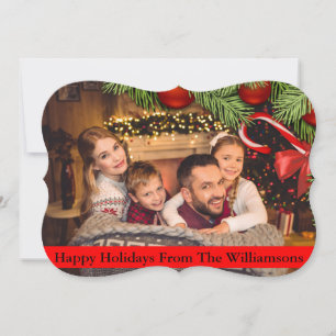 Christmas Tree Candy Cane Fancy Cut Happy Holidays Holiday Card