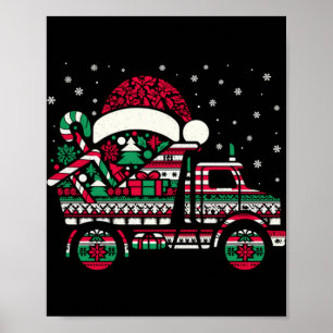 Christmas Tree Candy Dump Truck Christmas Boys Men Poster