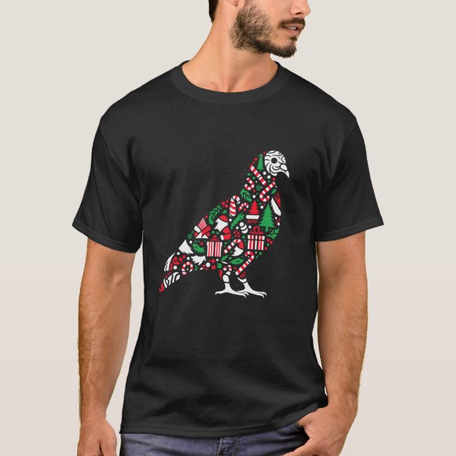 Christmas Tree Candy Pigeon Santa Christmas Womens T-Shirt (Front)