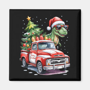 Christmas Tree Car Truck Dinosaur Trex Christmas B Magnet