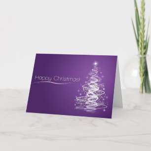Christmas Tree Card Purple