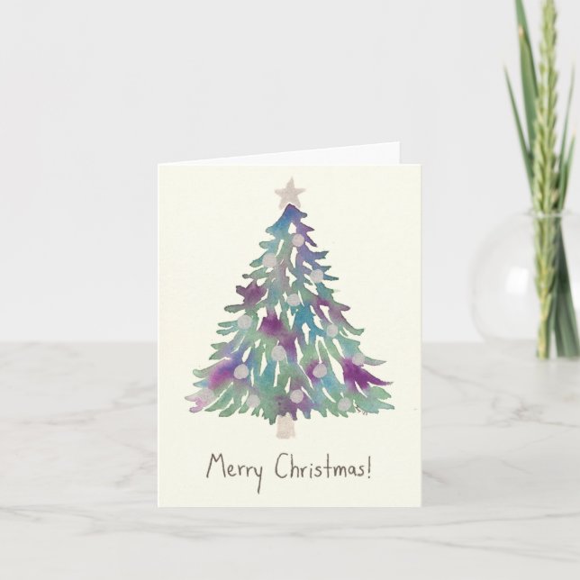 Christmas Tree Card - Silver Baubles (Front)