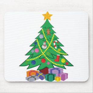 Christmas Tree cartoon ideas design Mouse Mat