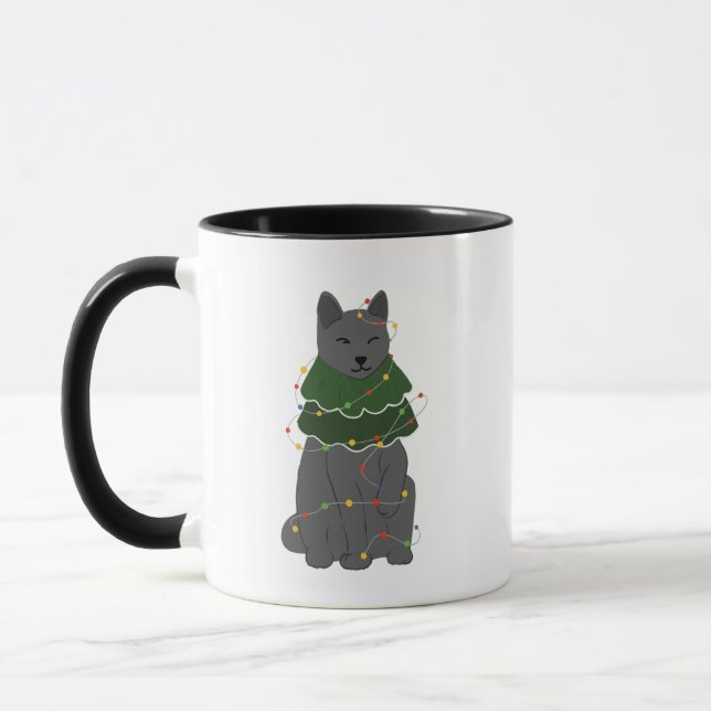 Christmas Tree Cat Mug (Left)