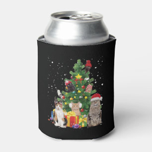 christmas tree cats - cat christmas sweater can cooler