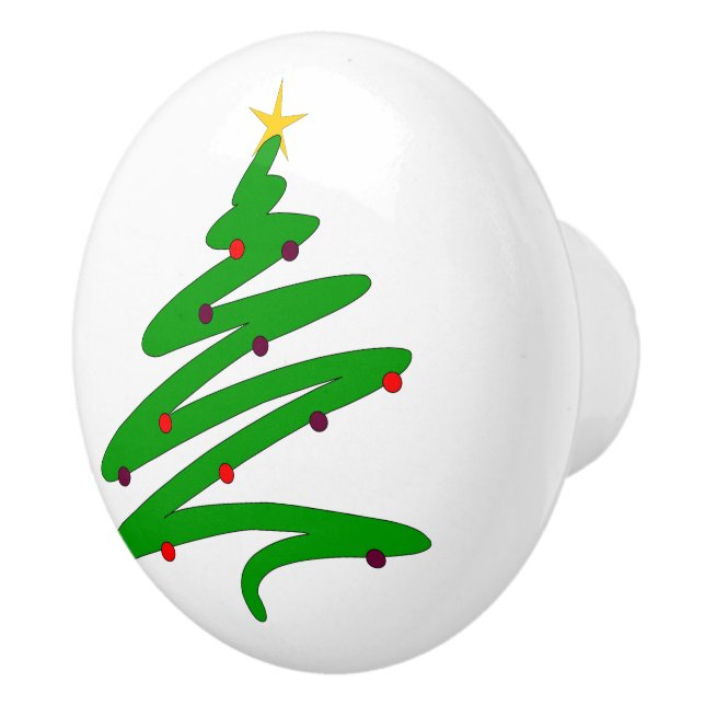 Christmas Tree Ceramic Knob (Right)