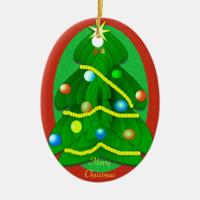 Christmas Tree Ceramic Tree Decoration (Front)