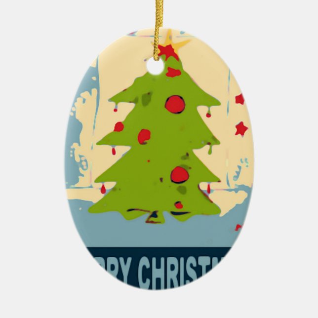 Christmas Tree Ceramic Tree Decoration (Front)