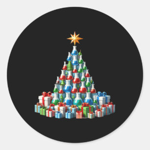Christmas Tree Chemistry Beaker Scientist Science Classic Round Sticker