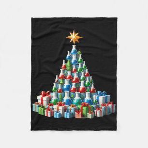 Christmas Tree Chemistry Beaker Scientist Science Fleece Blanket