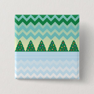 Christmas Tree Chevron Scene 15 Cm Square Badge