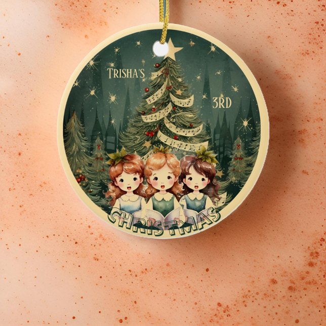 Christmas Tree Children Singing Carolers Ceramic Tree Decoration (Creator Uploaded)