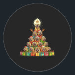 Christmas Tree Chinese Shar-pei Shar Pei  Classic Round Sticker<br><div class="desc">Christmas Tree Chinese Shar-pei Shar Pei</div>