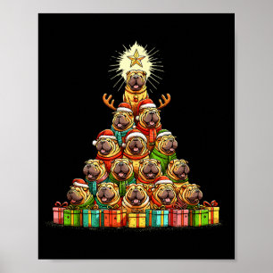 Christmas Tree Chinese Shar-pei Shar Pei  Poster
