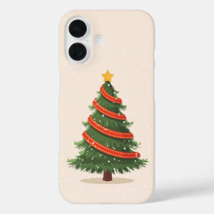 Christmas Tree, Christmas, Minimalist iPhone 16 Case