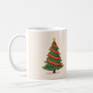 Christmas Tree, Christmas, Minimalist Coffee Mug