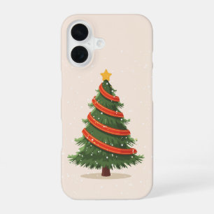 Christmas Tree, Christmas, Minimalist iPhone 16 Case